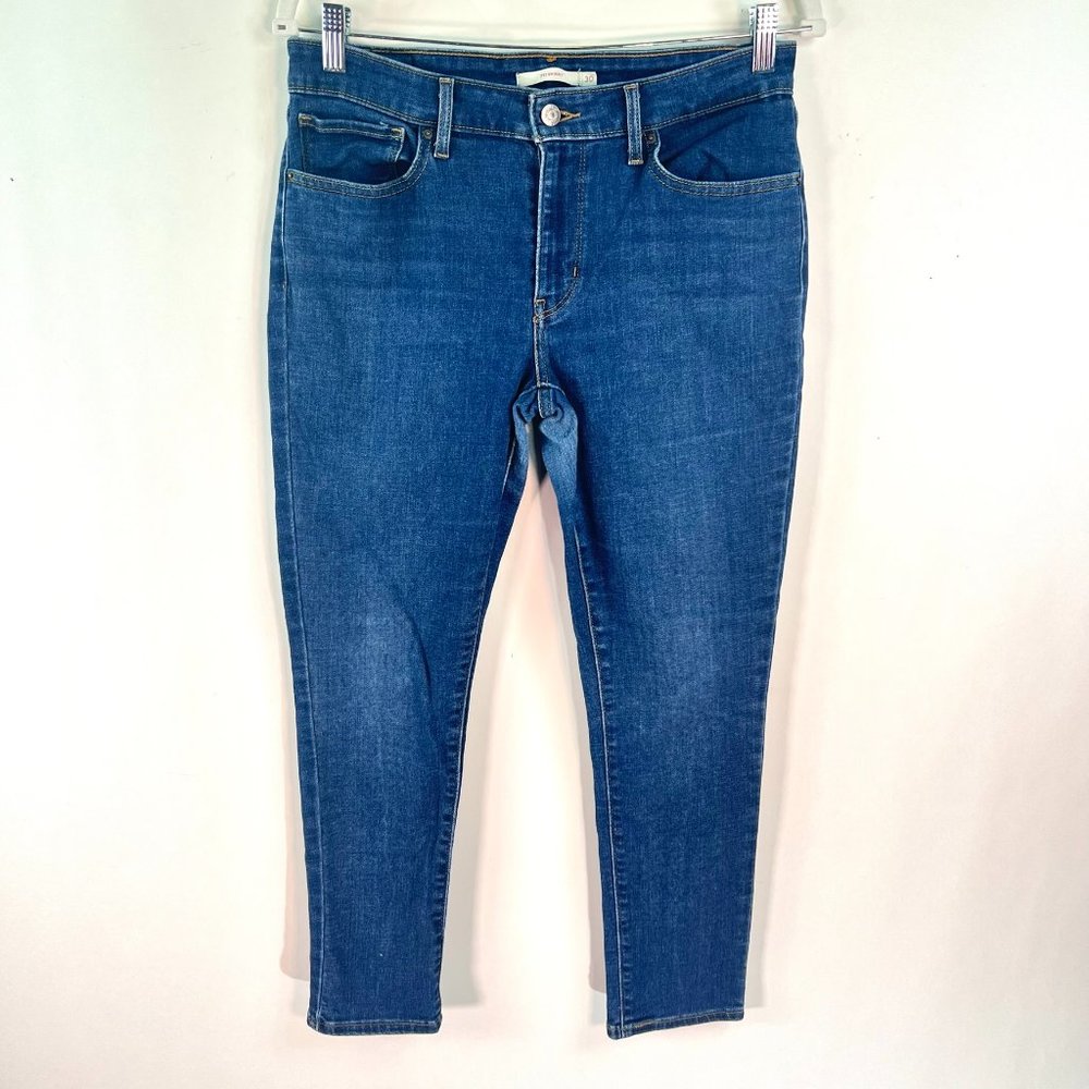 Levis 711 Skinny Jeans Womens Size 30 Blue Mid Rise 32X26